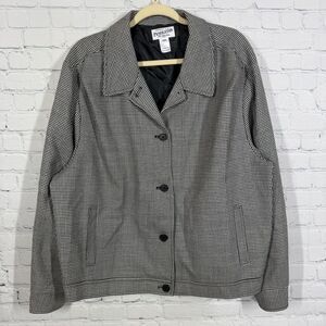Pendleton 100% Virgin Wool Plaid Blazer Women Plus 20W Plaid Made in USA Jacket